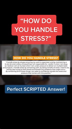 How do you handle stress and pressure? 🤔 Job interview questions with example answers. #jobinterview #interviewtips #foryou #interviewquestions | English Tuition