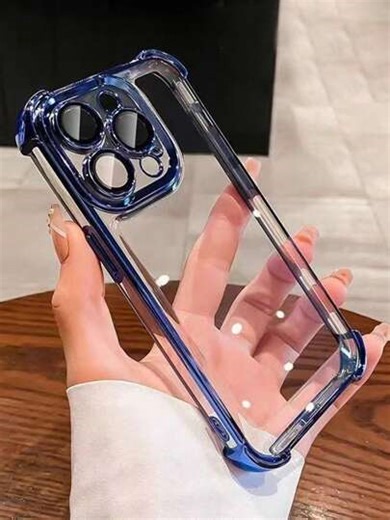 TPU Screen Protection 1pc Electroplated Four-Corner Anti-Fall Transparent TPU Protective Case Compatible With IPhone 17 Pro Max/17 Air, 11, 15 Pro Max, 14 Pro Max/Compatible With Galaxy S25 Ultra, S2 FE, SAM A25, A56/Compatible With Honor/Compatible With Redmi Note 13 Pro/12C/13C/14C/Note 14 Smartphone, International Version, Not The Domestic Version Spring Anniversary Gift | SHEIN