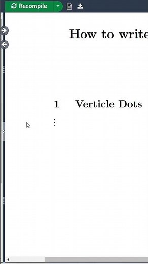 Vertical dots in latex | how to write vertical dots in overleaf latex #latexeditor #beginners