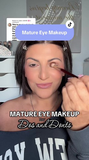 Replying to @Jade | SAHM 🌸 🚫 Don’t do this with your eye makeup after 40… ✅ Do THIS instead for lifted, brighter-looking eyes ✨ Small changes = BIG difference for mature skin. Follow for real makeup tips that actually work 💕 Products used: @maccosmetics unfiltered nudes palette @Prime Prometics eyeliner @SARAH CREAL BEAUTY mascara MAC shroom for highlight #makeuptips #matureskinmakeup #makeuptipsandtricks #makeupover40 #easymakeup