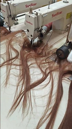 How to make a wig using a sewing machine: wig manufacturing process. #wigs #hairstyle