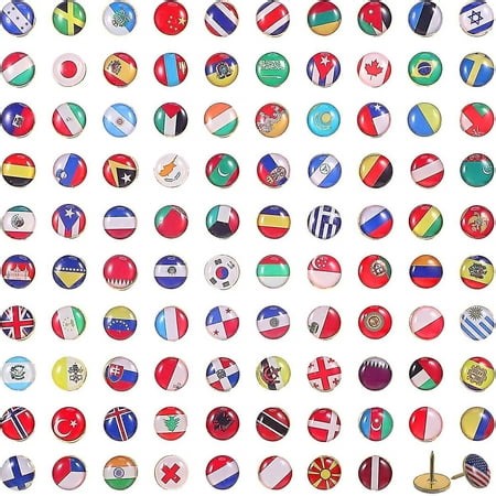 Creative Push Pins National Flag Thumbtack Country Map Push Pins For Bulletin Board, Map, Office (100 Pieces, Assorted Countries Pattern) - Walmart.ca