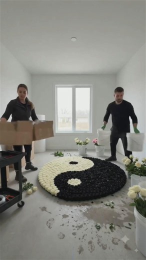 🌹Black vs White Rose Yin Yang Transformation 🌊 | Satisfying Floral Art Timelapse #shorts🌹