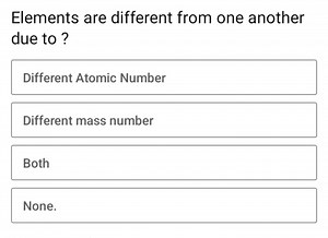 Elements are different from one another due to?Different Atom... | Filo