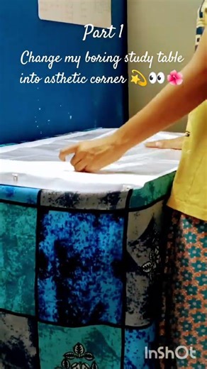 change my boring study table into asthetic corner 💫🌺✨|| part 1 #asthetic #studytable #transformation