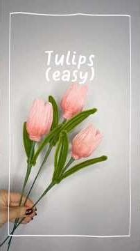 Easy DIY pipe cleaner Tulip flower🌷| fuzzy wire flower tutorial #tulip #handmade #craft #flowers