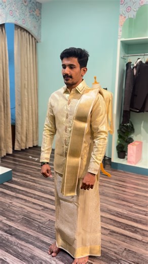 Yaksha - Groom on Instagram: "yaksha.men Where craftsmanship meets legacy. Yaksha Men presents premium pure Kanchi silk, custom-crafted for grooms who value tradition and distinction. Made to measure. Made to remember. For appointment: 9344354548 Location: 1423A, Sathy Rd, Bharathi Nagar, Ganapathy, Coimbatore #YakshaMen #groomoutfit #kanchisilk #silkdhoti #southindiangroom (luxurygroom, weddingmenswear, bespokemenswear, heritageweaves, traditional groom)"