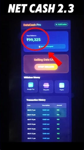 net cash 2.3 withdrawal proof #live #netcash #shorts #data