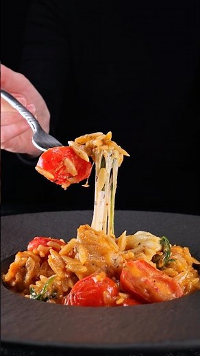 CREAMY ORZO PASTA with Chicken, Vegetables & Cheese