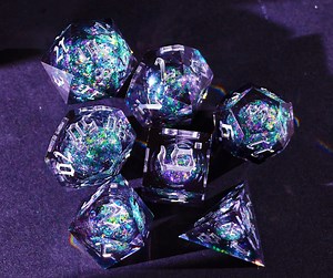 Dark Galaxy Liquid Core Dnd Dice Set for Magic Game, Full Dungeons and Dragons Dice Set for RPG, Unique Resin Liquid Core D&D Dice Set - Etsy