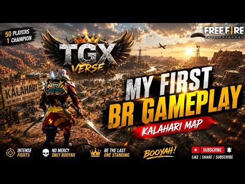 🔥 MY FIRST FREE FIRE BR GAMEPLAY! 😱 | KALAHARI INSANE START! 🏆 | TGX VERSE