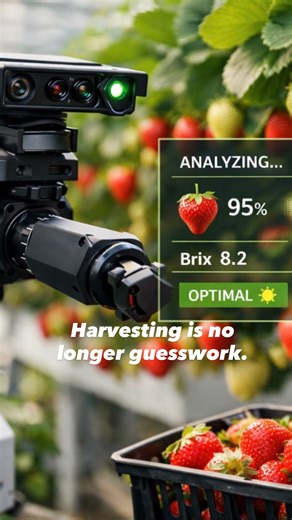 Precision & smart harvesting uses AI, sensors, GPS, and robotics to harvest crops at the exact right time, plant by plant — not all at once. 🔍 How it works • Cameras & AI → detect ripeness, size, color, defects • Sensors → measure firmness, sugar level, moisture • GPS & mapping → harvest only ready zones • Robotic arms / smart machines → pick gently, with minimal damage 🌾 Best crops for smart harvesting • Tomatoes 🍅 • Strawberries 🍓 • Lettuce & leafy greens 🥬 • Apples & soft fruits 🍎 • Gra