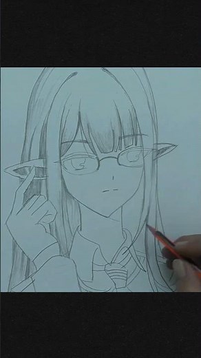 How to Draw Cute Anime Girl Wearing Glasses || Simple Anime Drawings #Shorts