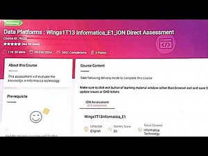 Tcs Course Id 79530 Answers ||| Wings T13 Informatica ||| E1 |||