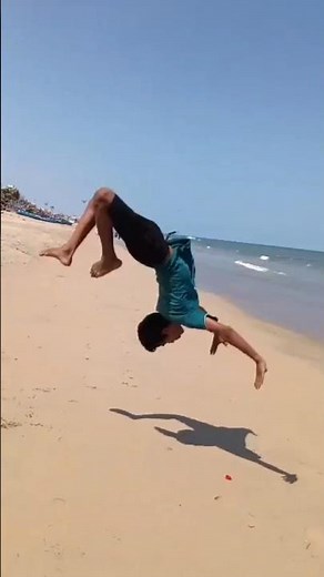 Amazing Gymnastics Skills on the Sand! 🤸‍♂️✨​