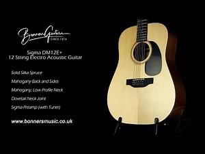 Sigma DM12E+ 12 String Electro Acoustic Guitar | Bonners Guitar Store