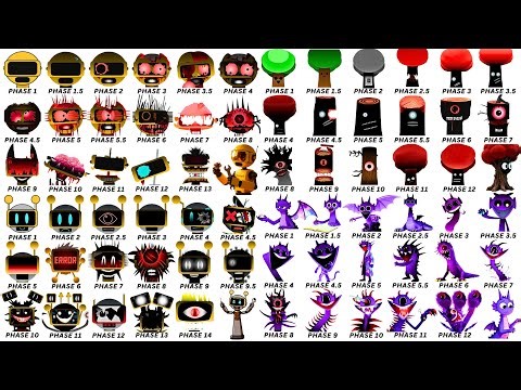 Every Horror Sprunki all Garnold, Mr. Tree, Fun Bot and Durple in 54 minutes