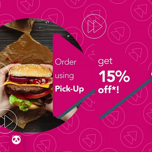 Hunger can't wait! Order using Pick-Up feature on foodpanda and self-collect your food in 15 mins with a 15% discount on your order. Follow these simple steps: Step 1: Open foodpanda app or website. Step 2: Select the' pick up' feature. Step 3: Select your restaurant. Step 4: Select 'online payment' as a payment option and pay with your card. Step 5: Check out and head out to collect your food! Fast-forward to your food! *Not available for foodpanda shops, ghar ka khana and other selected vendor