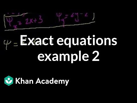 Exact equations example 2 | First order differential equations | Khan Academy