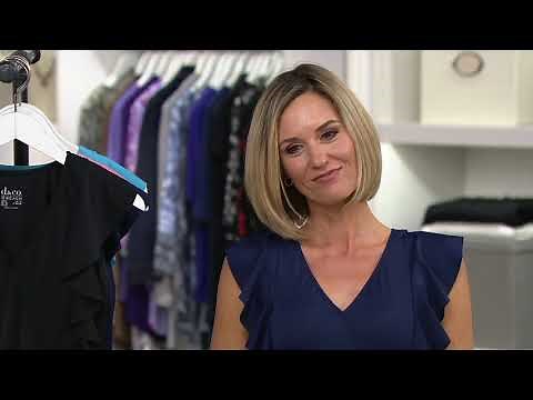 Denim & Co. Beach Wrap Front Swim Dress with Ruffle Detail on QVC