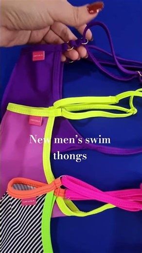 Men’s Swim Thongs with Bold Color Energy