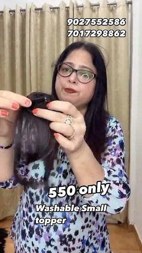 Washable small topper #easy to carry #matte finish #silk hair #booking | Preet Collection