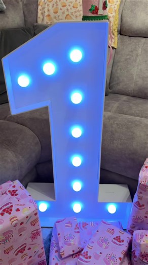 Light Up Number Setup for Birthday Celebrations