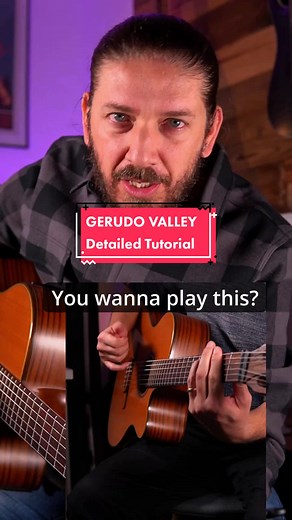 GERUDO VALLEY rhythm guitar tutorial. Tabs on my patreon linked in bio. #fypシ #guitartutorial #guitar #rumba #flamenco #zelda #gerudovalley