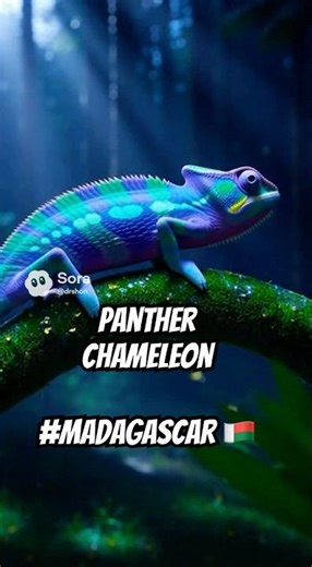 A Panther Chameleon in Ranomafana Rain Forest #madagascar #pantherchameleon