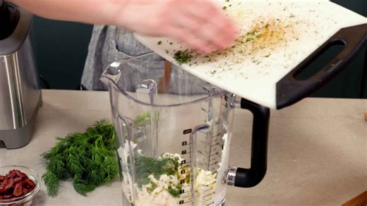 Whipped feta Greek pasta salad