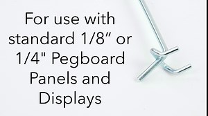 SSWBasics 10 Inch Chrome Pegboard Hooks - 20 Pack of Peg Board Hooks - Durable Pegs for Pegboard - Fits 1/4" or 1/8" Holes - Ideal for Organizing Tools and Accessories