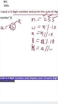 Python Program to Find Sum of Digits Using Arithmetic Operators | Class 7 ICSE CBSE#computer