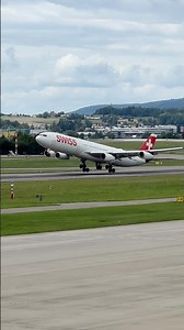 Swiss A340 Take-Off on Runway 16 at Zurich Airport #shorts #swiss #a340 #fyp