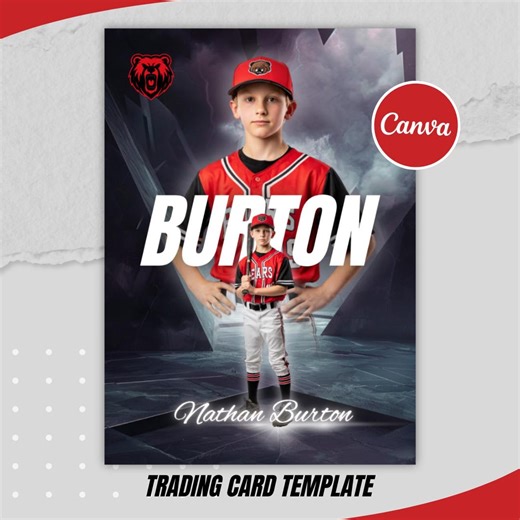 Custom Sports Trading Card Template: Personalized Athlete Gift (canva) - Etsy