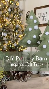 26K views · 540 reactions | DIY Pottery Barn inspired felt trees for waaaaay less, yes please! • All ya need for these is: Felt (color(s) of your choice) Printed Tree Template Hot glue gun 1/4” Wood dowel & wood slices Poly-fil . . . . #christmascrafts #diyforkids #diyforlife #christmasdiys #diychristmas #diychristmasdecor | Down Mulberry Lane | Facebook