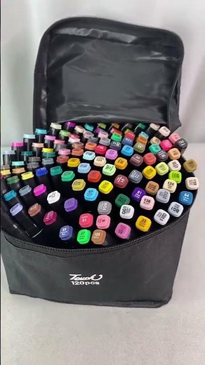Canetinha Caneta Ponta Dupla 120 Cores Marcador Permanente Estojo Duas Pontas Bolsa Arte Desenho