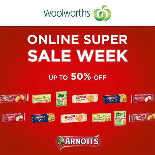 Get ready for Woolworths Online Super Save Week! Enjoy up to 50% off on your favorite Arnott's biscuits. Now is the perfect time to stock up. Shop Arnott's at Woolworths online today. Hurry, offer ends soon! | Arnott's Biscuits
