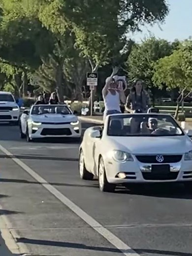 Candy throwing in parade
