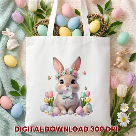 Easter Bunny PNG, Floral Egg, Spring Clipart , Sublimationdigital Download 300 DPI - Etsy