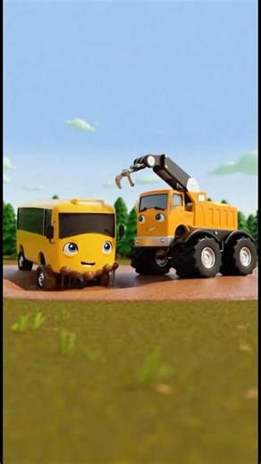 Sinking School Bus in Quicksand! 😱 Excavator Saves the Day! 🚗 #excavator #trucksforkids #schoolbus