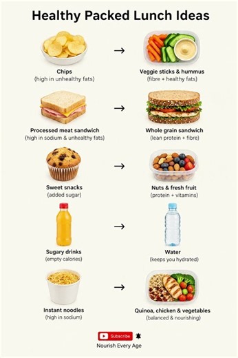 Healthy Packed Lunch Ideas | Simple & Nutritious Lunch Swaps #healthyfood #healthyeating #nutrition