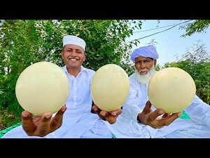 Ostrich Eggs Omelette | 1 Egg For 24 People’s | World Biggest Egg Cooking in Village | Mubashir