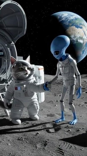 cat meets alien 👽🐱!