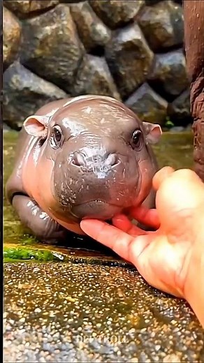 Small to big hippo animal transformation