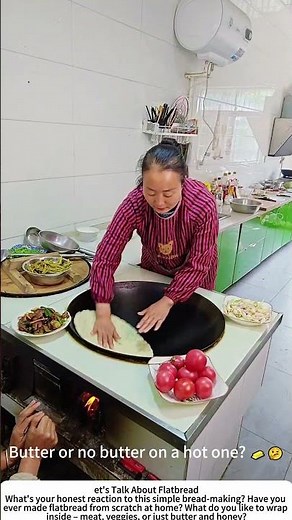 Making Griddle Flatbread in a Kitchen – Simple Dough to Golden Perfection 🍞🔥