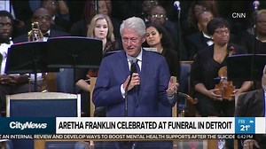 An all-star lineup of mourners filled a Detroit church with prayers and songs Friday for Aretha Franklin's funeral, honouring her not just as the Queen of Soul but also as a lifelong friend, family member, churchgoer and activist. | CityNews Toronto
