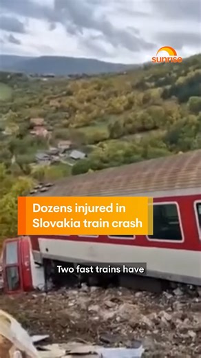 At least 66 people have been injured after two high-speed trains collided in Slovakia. #traincrash #train #highspeedtrain #rail #slovakia WATCH SUNRISE FOR MORE | @7plus ☀️ | Sunrise