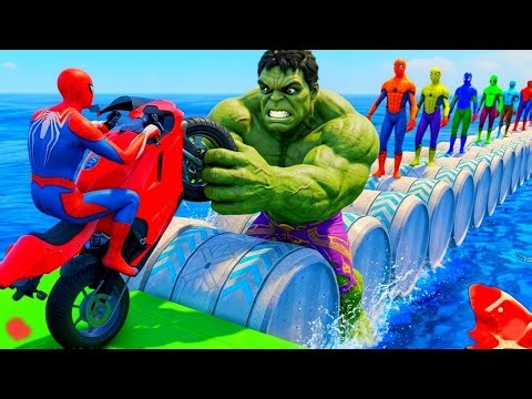 SPIDER MAN against RUMI on Motorcycle in RAINBOW SPIDERS BRIDGE - GTA MULTIVERSE?