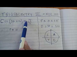 KCSE 1998 - TRIGONOMETRY 3