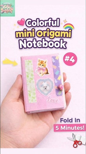 Colorful Mini Origami Notebook Challenge 🌈 Can You Fold This?